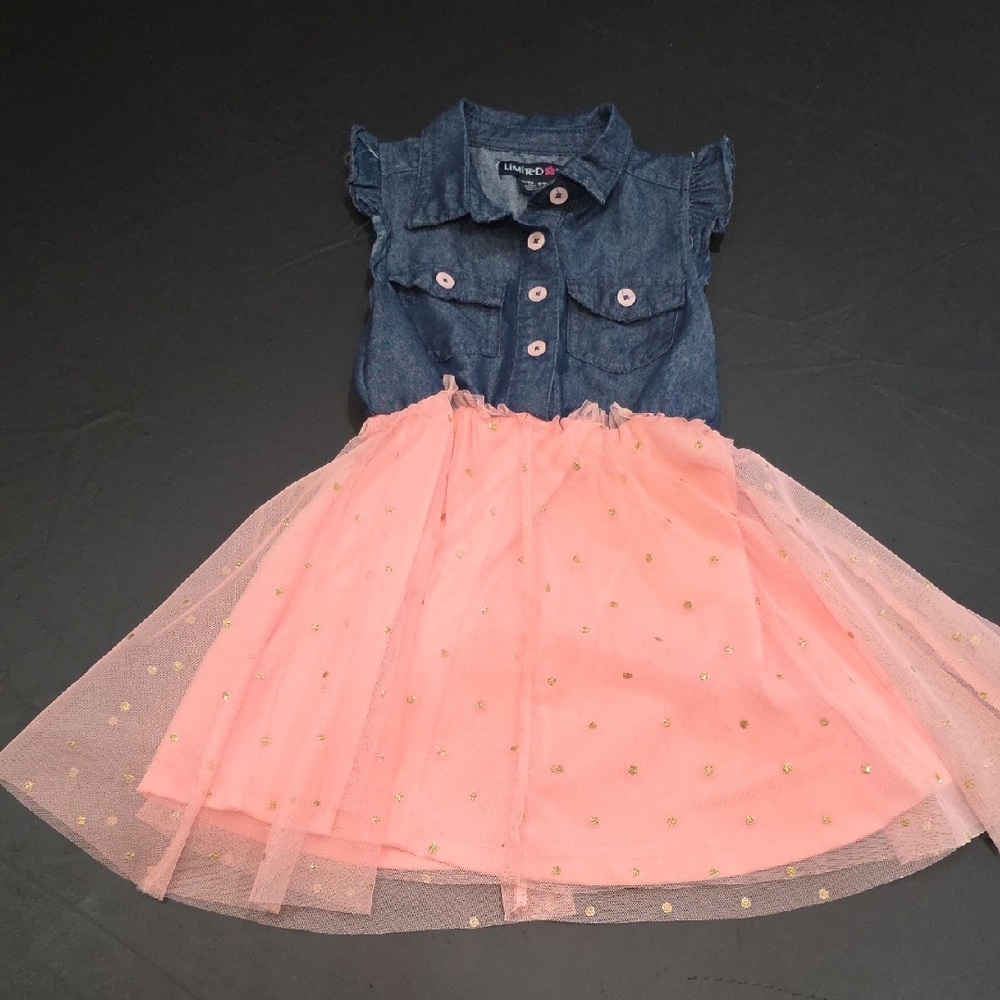 Limited Too Denim Dress with Pink Accents
